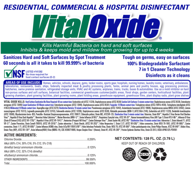 Vital Oxide Disinfectant Canada Official Distributor